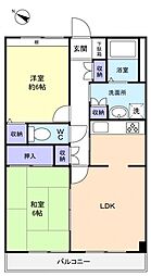 ファミール勝田台 3階2LDKの間取り