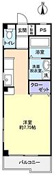 サンリバー 3階ワンルームの間取り