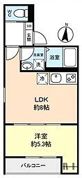 ＧＲＡＤＵＳ八千代台III 3階1LDKの間取り
