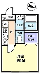 勝田台ＰＤ　III 1階1Kの間取り