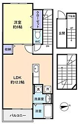 プラーンドルIV 3階1LDKの間取り