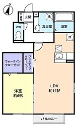 サクラーレ 1LDKの間取図画像