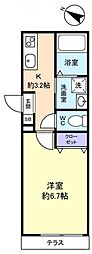 DOビル上町ヘーベルメゾン 1Kの間取図画像