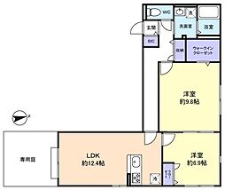 エンブリオ 2LDKの間取図画像
