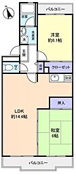 ロイヤルグリーン八千代2号棟 2LDKの間取図画像