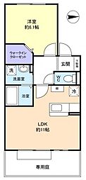 ウィンバード 1LDKの間取図画像