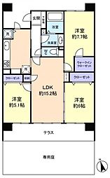 レクセルプラザ村上 3LDKの間取図画像