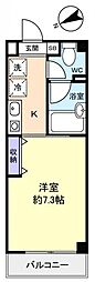 スマート津田沼ツインビルB 1Kの間取図画像