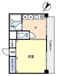 ベラルーサ11番館 1Kの間取図画像