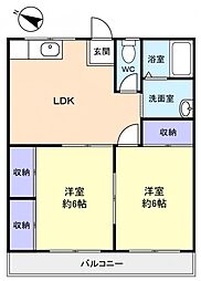 第2マツキマンション 2DKの間取図画像