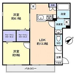 メゾン四季 2LDKの間取図画像