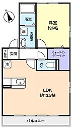 ルッコラ 1階1LDKの間取り