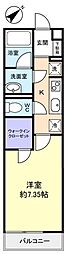リブリ・津田沼III 1階1Kの間取り