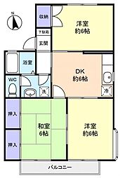 サンモール前原 1階3DKの間取り