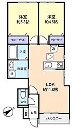 Ｌｉｌｙ津田沼（リリーツダヌマ） 1階2LDKの間取り