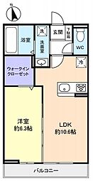 ｊｙｕｔｏ津田沼I 2階1LDKの間取り