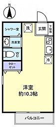 メゾンドYM ワンルームの間取図画像
