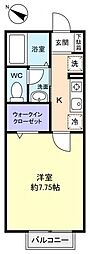 ベルテイマイ 1Kの間取図画像