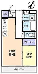 K'sシャンブル8 1LDKの間取図画像