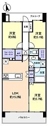 ザ・レジデンス津田沼奏の杜テラス 3LDKの間取図画像