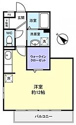 K'sシャンブル6 ワンルームの間取図画像