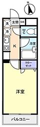 ルクレ津田沼 1Kの間取図画像