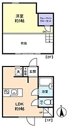 カーサハーツA 1LDKの間取図画像