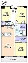 コンフォート津田沼弐番館 3LDKの間取図画像