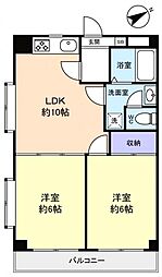 アプリーレ津田沼 2LDKの間取図画像