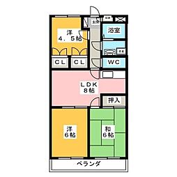 サンクレスト 2階3LDKの間取り