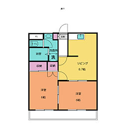 サニーパレスハネカ 2LDKの間取図画像