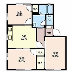 アネックス杜A 3DKの間取図画像