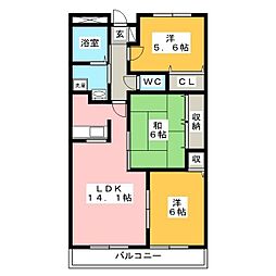 グランディス伊賀上野 3LDKの間取図画像