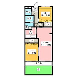 レジデンスsyt 2LDKの間取図画像