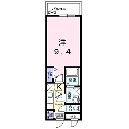 アルページュ伊賀 1Kの間取図画像