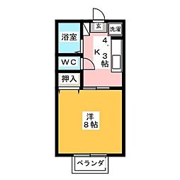コーポ和 1Kの間取図画像