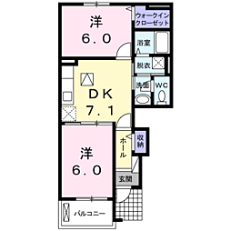 マインゲノッセ 2DKの間取図画像