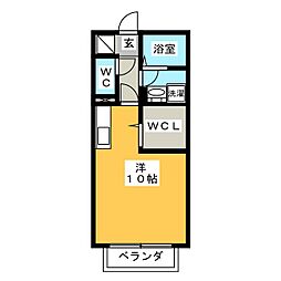 グラーサ・グランベール ワンルームの間取図画像