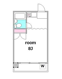 宮内商事ビル 3階ワンルームの間取り