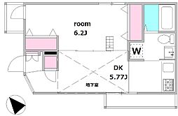 T-Apartments大森 1階1DKの間取り