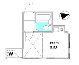 ライフピアリンクル 2階1Kの間取り