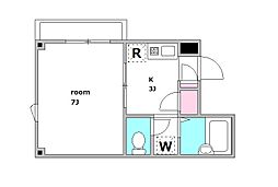 アーバンＮ 3階1Kの間取り