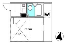 ライフピアベルストーク 1階1Kの間取り