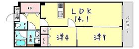 兵庫県神戸市東灘区住吉本町２丁目（賃貸マンション2LDK・4階・60.14㎡） その2