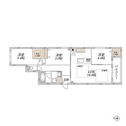 グランメール安東 3LDKの間取図画像