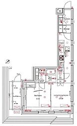 XEBEC旗の台 1LDKの間取図画像