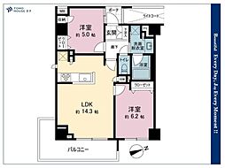 ライフピア新宿中落合 2LDKの間取図画像