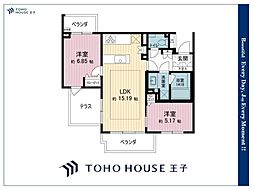 グランヴェール代々木西原 2LDKの間取図画像