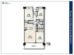 イーストパークス大島セントラルスクエア 3LDKの間取図画像