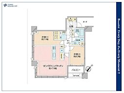 スカイフォレストレジデンス 2LDKの間取図画像